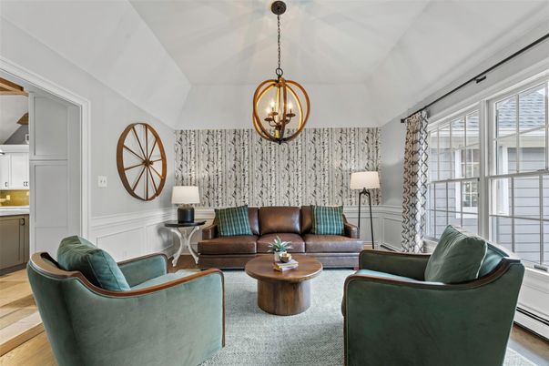 Interior, Living room, Pendant Lights, Wood Texture Flooring