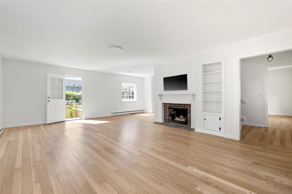 Empty room, Fireplace, Interior, Wood Texture Flooring