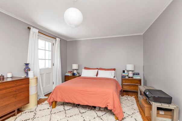 Bedroom, Interior, Pendant Lights, Wood Texture Flooring