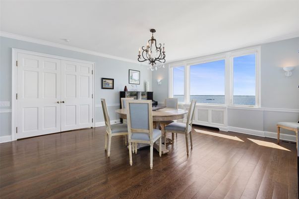 Chandelier, Dining room, Interior, Water, Wood Texture Flooring