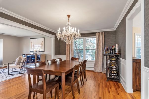 Chandelier, Dining room, Interior, Wood Texture Flooring