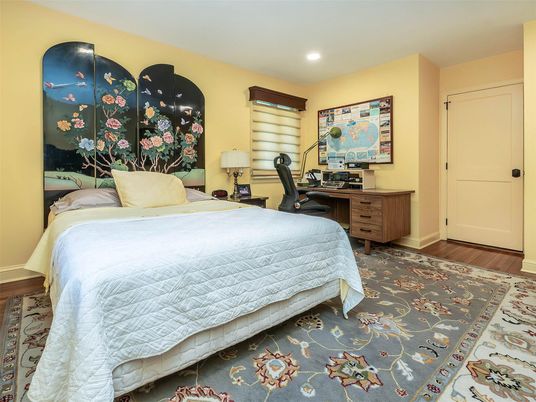Bedroom, Home Office, Interior, Recessed Lighting, Wood Texture Flooring
