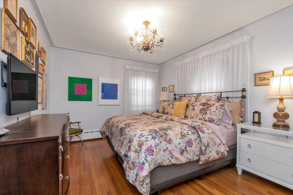 Bedroom, Chandelier, Interior, Wood Texture Flooring