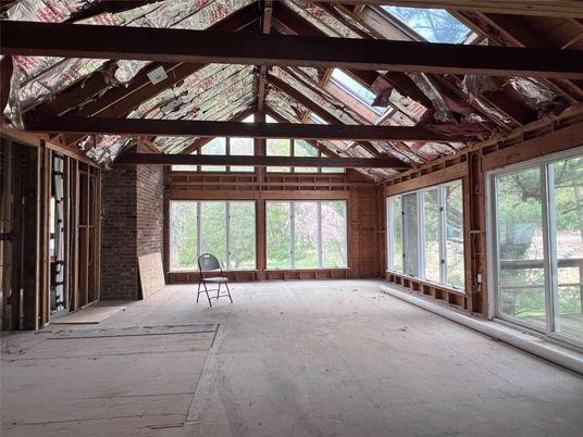 Empty room, Interior, Stone Walls, Wooden Beams
