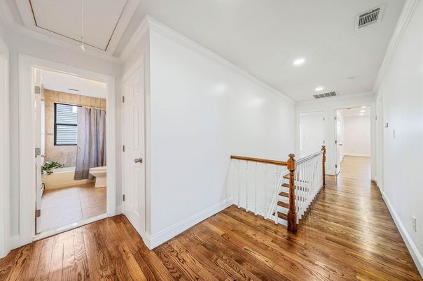 Bathroom, Interior, Recessed Lighting, Wood Texture Flooring
