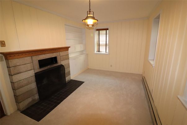 Empty room, Fireplace, Interior, Pendant Lights
