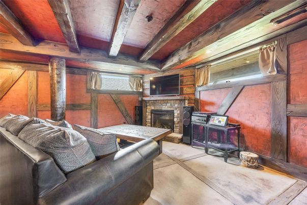 Fireplace, Interior, Living room, Wooden Walls