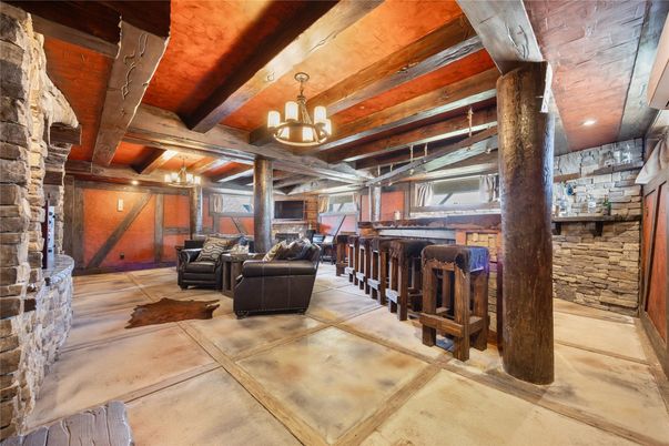 Interior, Living room, Stone Walls, Wooden Beams