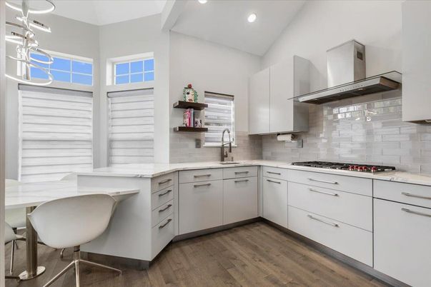 Interior, Kitchen, Recessed Lighting, Wood Texture Flooring