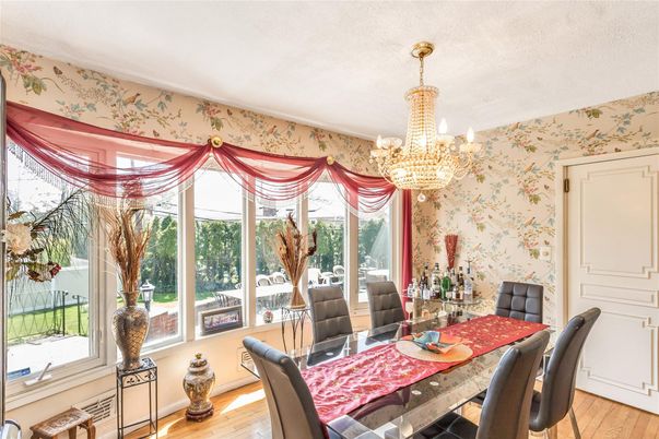 Chandelier, Dining room, Interior, Wood Texture Flooring