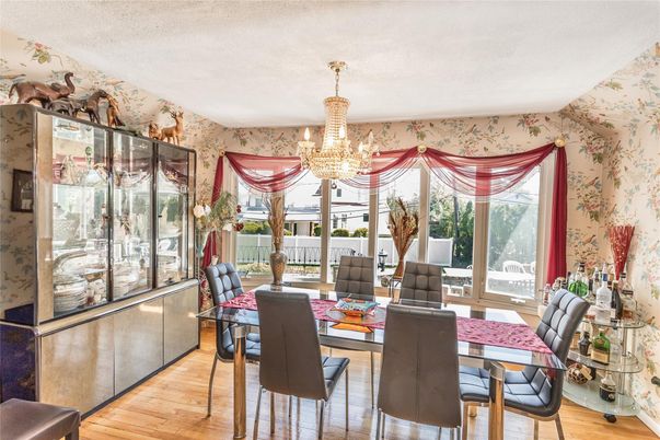 Chandelier, Dining room, Interior, Wood Texture Flooring