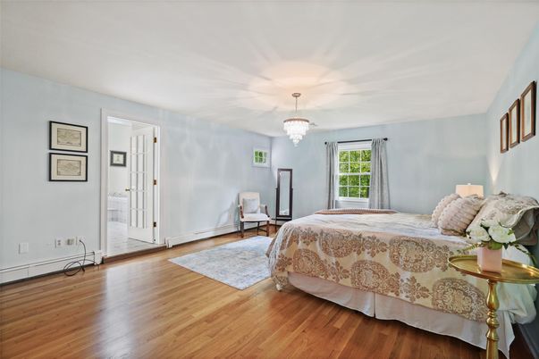 Bedroom, Chandelier, Interior, Wood Texture Flooring