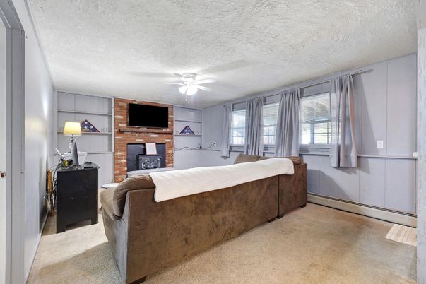 Fireplace, Interior, Living room, Stone Walls