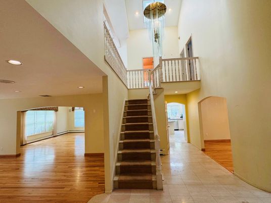 Chandelier, Interior, Recessed Lighting, Wood Texture Flooring