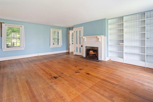 Empty room, Fireplace, Interior, Wood Texture Flooring