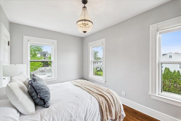 Bedroom, Chandelier, Interior, Wood Texture Flooring
