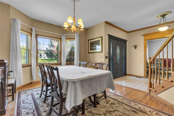 Chandelier, Dining room, Interior, Wood Texture Flooring