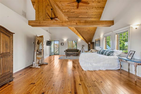 Bedroom, Interior, Wooden Beams, Wooden Ceilings, Wood Texture Flooring