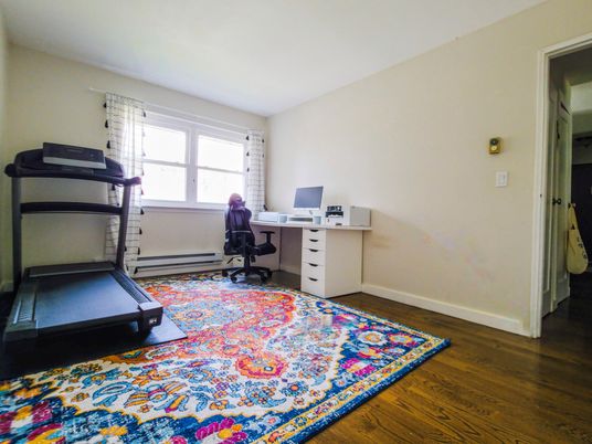 Fitness Equipment, Home Office, Interior, Wood Texture Flooring