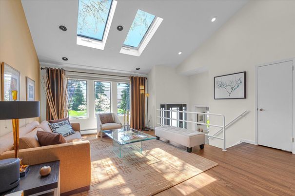Glass Ceilings, Interior, Living room, Recessed Lighting, Wood Texture Flooring