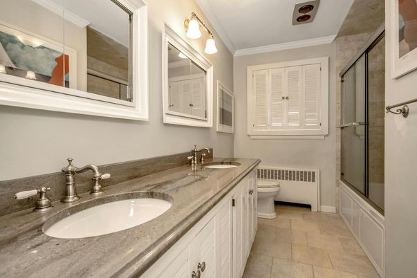 Bathroom, Dual Sink Vanities, Glass Shower, Interior