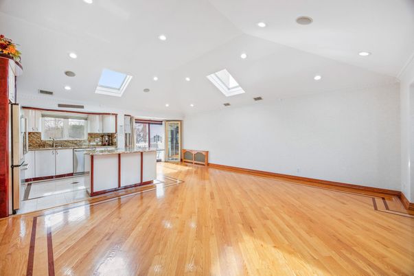 Interior, Kitchen, Recessed Lighting, Wood Texture Flooring