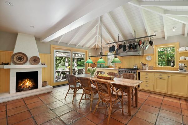 Dining room, Fireplace, Interior, Kitchen, Pendant Lights, Recessed Lighting