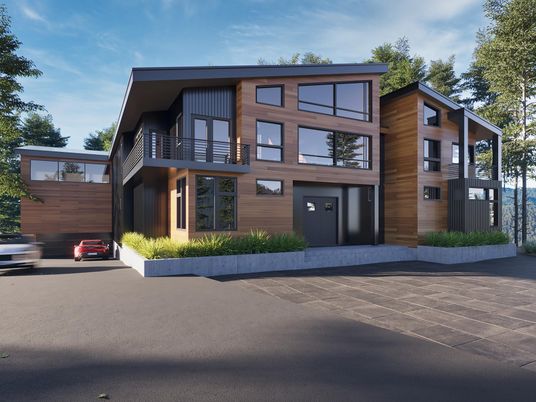 Attached, Exterior, Facade, Modern