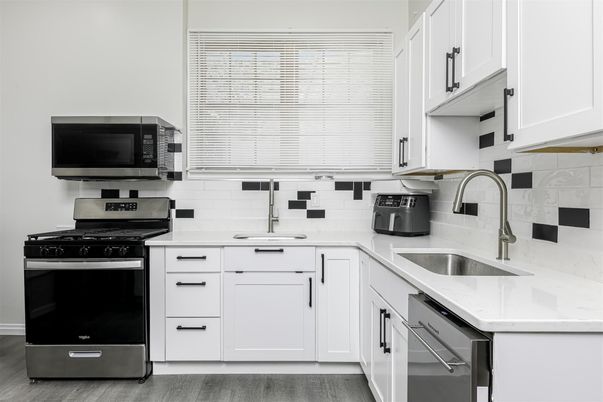 Interior, Kitchen, Stainless Steel Appliances, Wood Texture Flooring