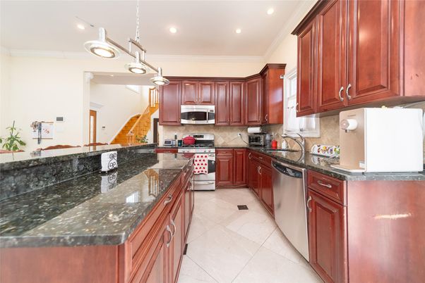 Interior, Kitchen, Pendant Lights, Recessed Lighting, Stainless Steel Appliances