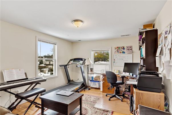 Fitness Equipment, Home Office, Interior, Wood Texture Flooring