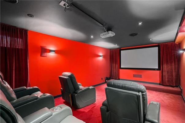 Home Theatre Room, Interior, Projection Screen, Recessed Lighting, Theatre Room