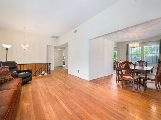 Chandelier, Dining room, Interior, Wood Texture Flooring