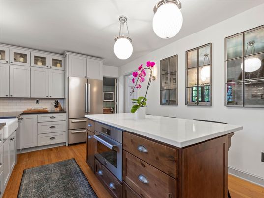 Interior, Kitchen, Stainless Steel Appliances, Wood Texture Flooring