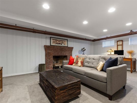 Fireplace, Interior, Living room, Recessed Lighting