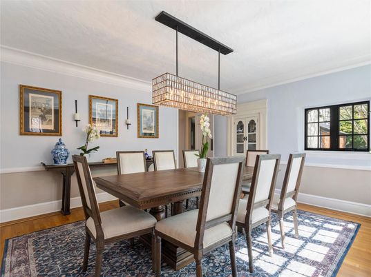 Chandelier, Dining room, Interior, Wood Texture Flooring