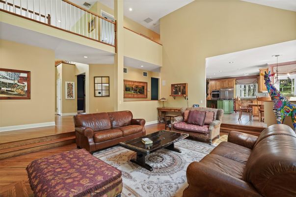 Interior, Kitchen, Living room, Pendant Lights, Recessed Lighting, Stainless Steel Appliances, Wood Texture Flooring