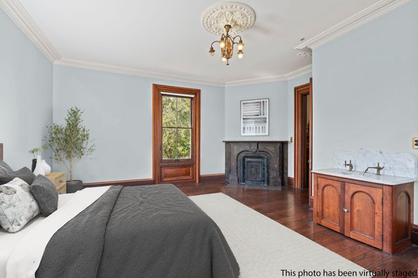 Bedroom, Fireplace, Interior, Wood Texture Flooring