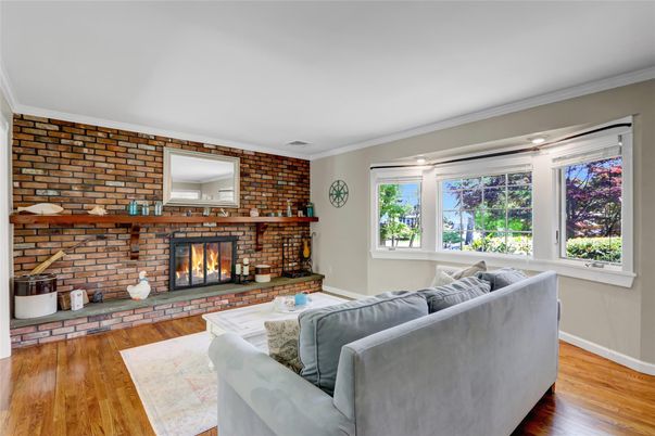 Fireplace, Interior, Living room, Stone Walls, Wood Texture Flooring