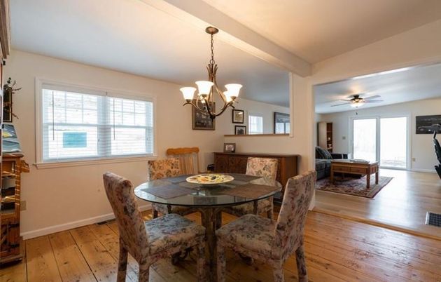 Chandelier, Dining room, Interior, Wood Texture Flooring