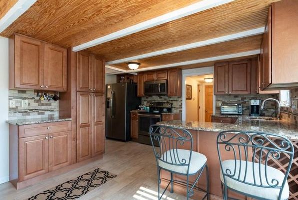 Interior, Kitchen, Wooden Ceilings, Wood Texture Flooring