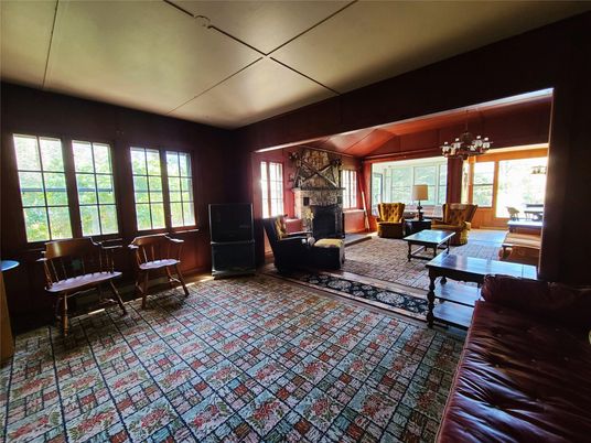 Chandelier, Dining room, Fireplace, Interior, Living room