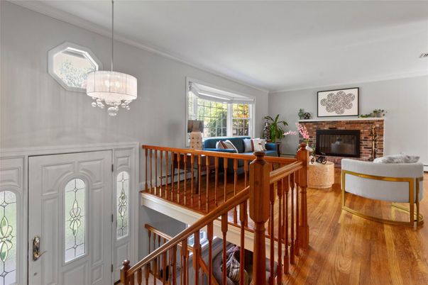Dining room, Fireplace, Interior, Living room, Pendant Lights, Wood Texture Flooring