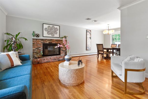 Chandelier, Dining room, Fireplace, Interior, Living room, Wood Texture Flooring