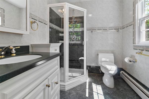 Bathroom, Glass Shower, Interior, Marble
