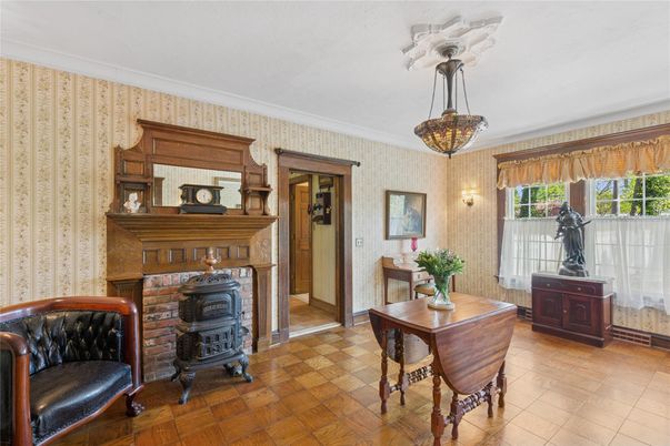 Fireplace, Interior, Pendant Lights, Wood Texture Flooring