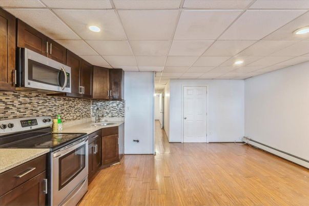 Interior, Kitchen, Recessed Lighting, Wood Texture Flooring