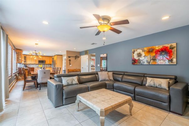 Dining room, Interior, Kitchen, Living room, Recessed Lighting