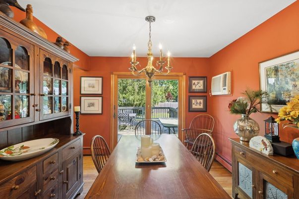 Chandelier, Dining room, Interior, Wood Texture Flooring