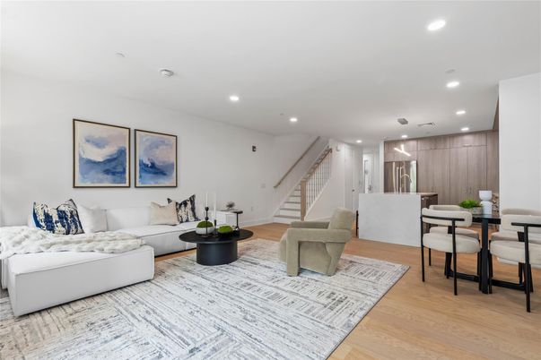 Dining room, Interior, Kitchen, Living room, Pendant Lights, Recessed Lighting, Wood Texture Flooring